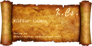 Küffer Csaba névjegykártya